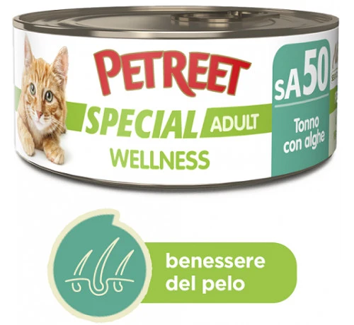 Petreet Wellness Tonno con Alghe - Cibo Umido Gatto, 70g