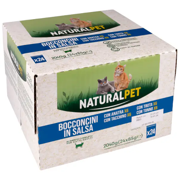 NaturalPet Cat Adult Bocconcini in salsa multipack 24x85 gr