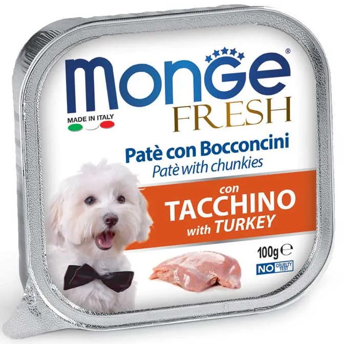 MONGE CANE FRESH VASCHETTA ADULTO TACCHINO 100 GR