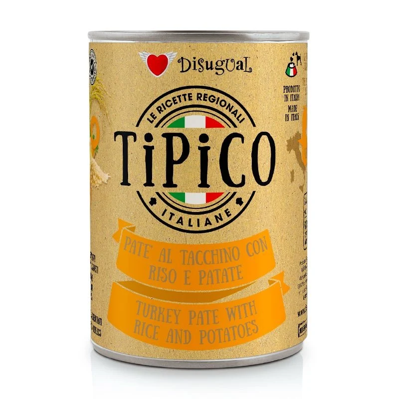 Disugual Cane Tipico Adulto Tacchino, Riso & Patate Lattina 400 g
