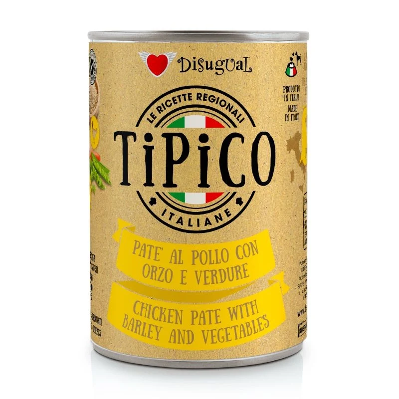 Disugual Cane Tipico Adulto Pollo, Orzo & Verdure Lattina 400 g