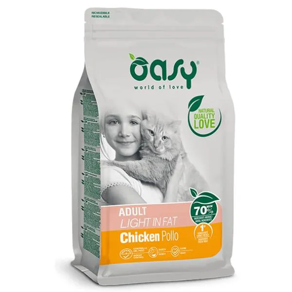 Crocchette Gatto Oasy Adult Light (Basso Contenuto di Grassi) - 300g