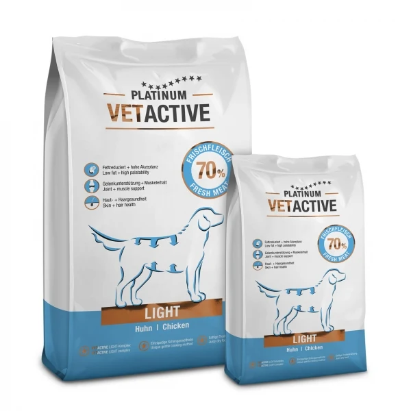 Platinum Vetactive Light Pollo - Crocchette per Cani in Sovrappeso, 5 kg
