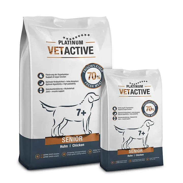Platinum Vetactive Senior Pollo - Crocchette per Cani Anziani, 1,5 kg