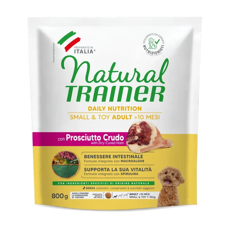 Natural Trainer Small & Toy Adult Prosciutto Crudo e Riso - 800g