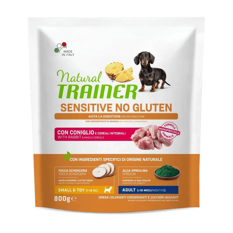 Natural Trainer Sensitive No Gluten Small & Toy Adult con Coniglio - 800g