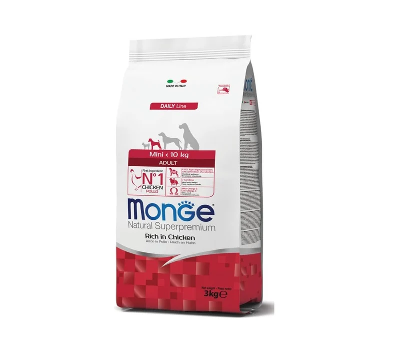 MONGE CANE NATURAL SUPERPREMIUM ADULTO MINI POLLO 3 KG