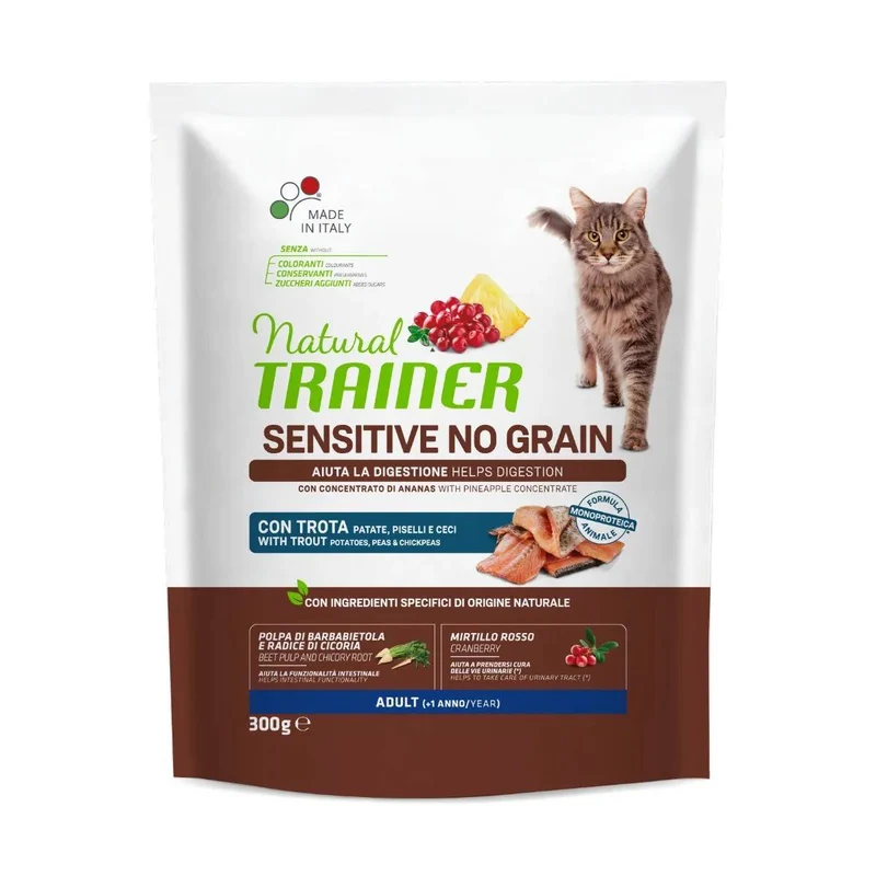 Natural Trainer Sensitive No Grain Adult Gatto alla Trota - 300 g