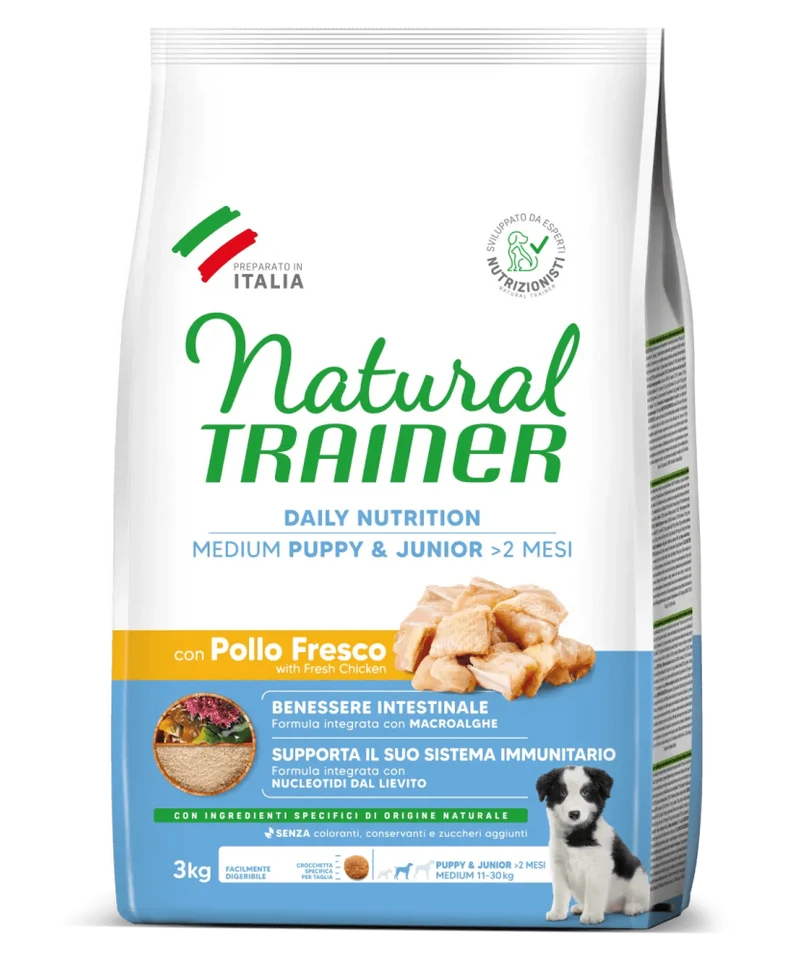 Natural Trainer Dog Adult Medium Puppy & Junior Pollo Fresco - 3 kg