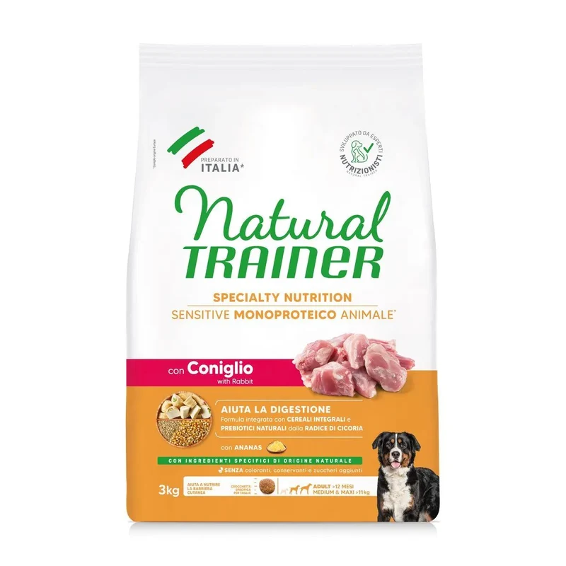 Natural Trainer Sensitive No Gluten Adult Medium/Maxi Coniglio - 3 kg