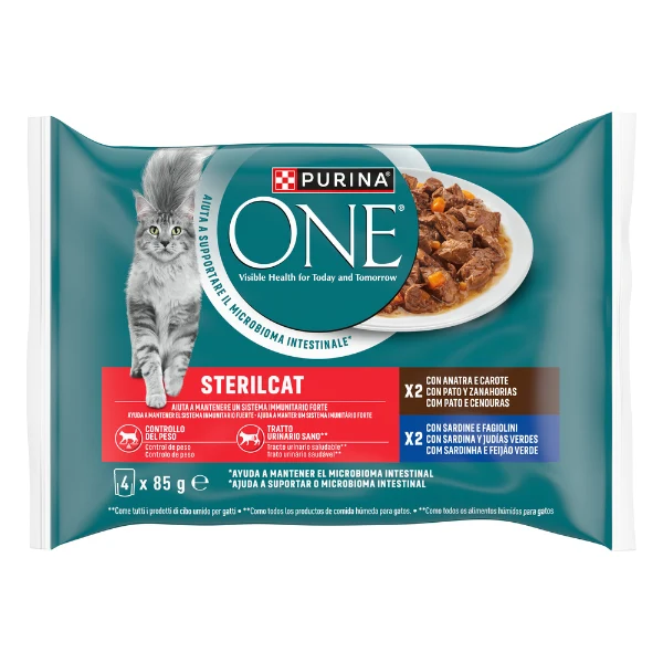 Purina One Cat Sterilised filettini in salsa multipack 4x85 gr