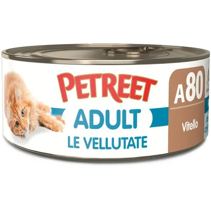 Petreet Vellutate per Gatti con Pregiato Vitello - Alimento Umido - 70 g