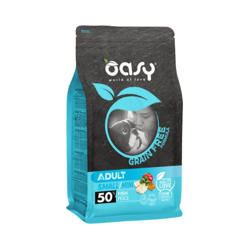 Oasy Grain-Free Adult Small/Mini al Pesce - Crocchette Cani, 2,5 kg