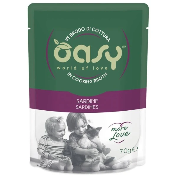 Oasy Cibo Umido per Gatti alle Sardine - Busta da 70g