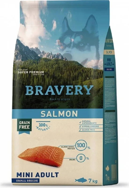 Bravery Adult Mini Salmone - Crocchette per Cani, 2 kg