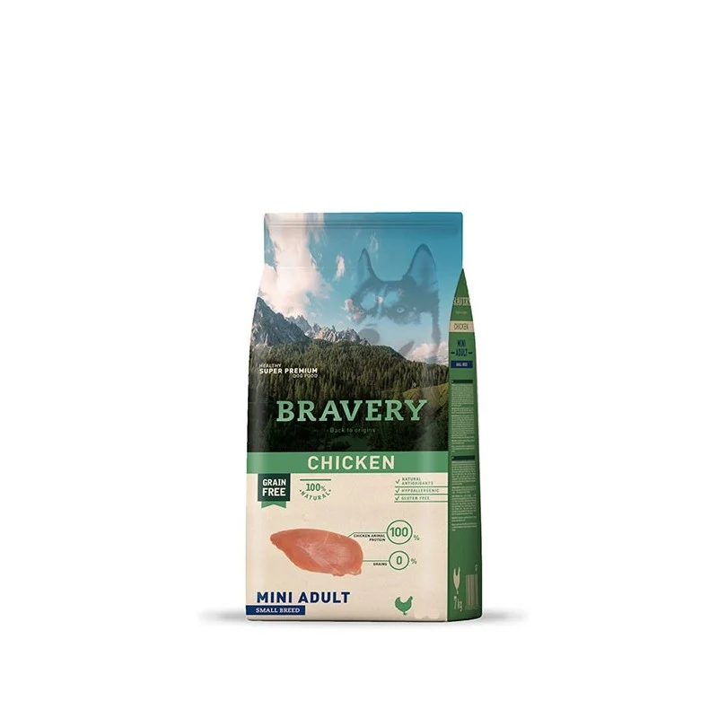 Bravery Adult Mini Pollo - Crocchette per Cani, 2 kg