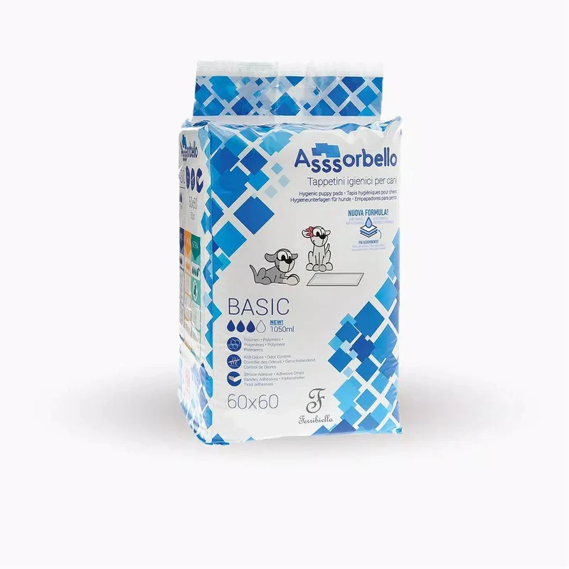 Tappetini Igienici Assorbello Basic Traverse per Cani 60x60 cm - 50 pezzi