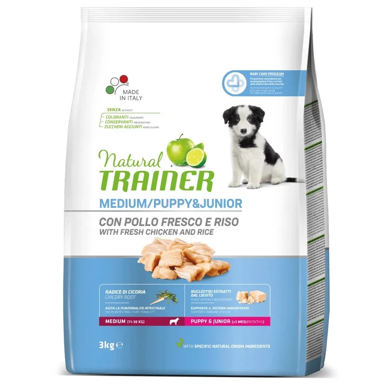 Trainer Cane Natural Puppy & Junior Medium Pollo & Riso 3 kg