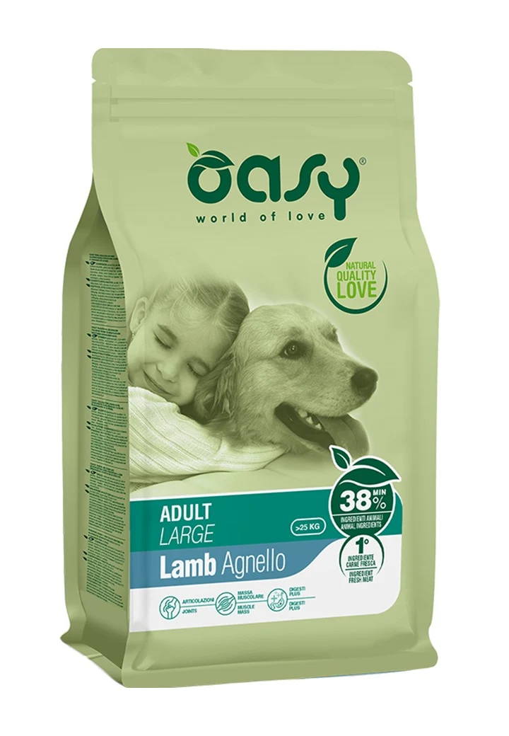 Oasy Cane Lifestage Adulto Large Agnello 12 kg New Pack