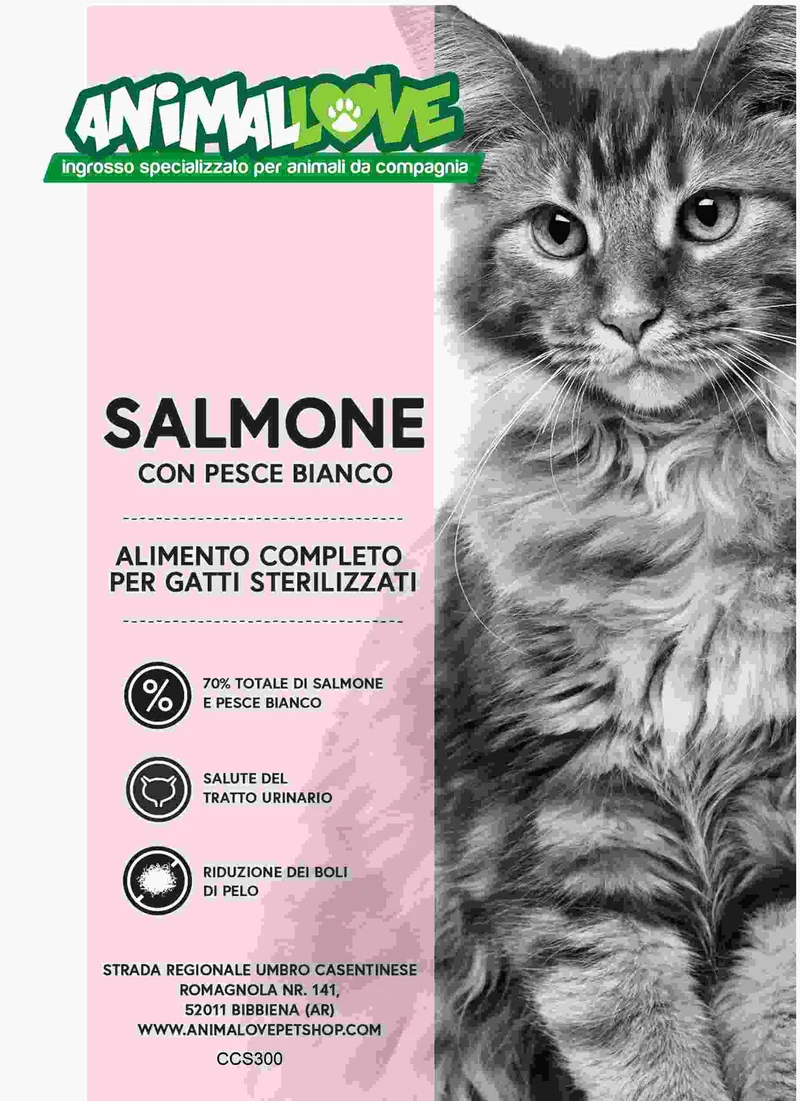 Crocchette Gatto Sterilizzato Grain Free Salmone e Pesce Bianco - 300g