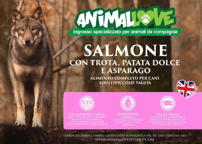 Animalove Grain Free Salmone e Trota - Cani Piccoli - 2 kg