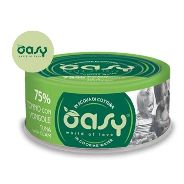 Oasy Wet Cat More Love Tonno con Vongole - Umido Gatti Lattina - 70 g