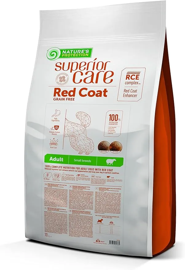 Nature's Protection Superior Care Red Coat Dog Grain-Free Agnello Small - 10 kg
