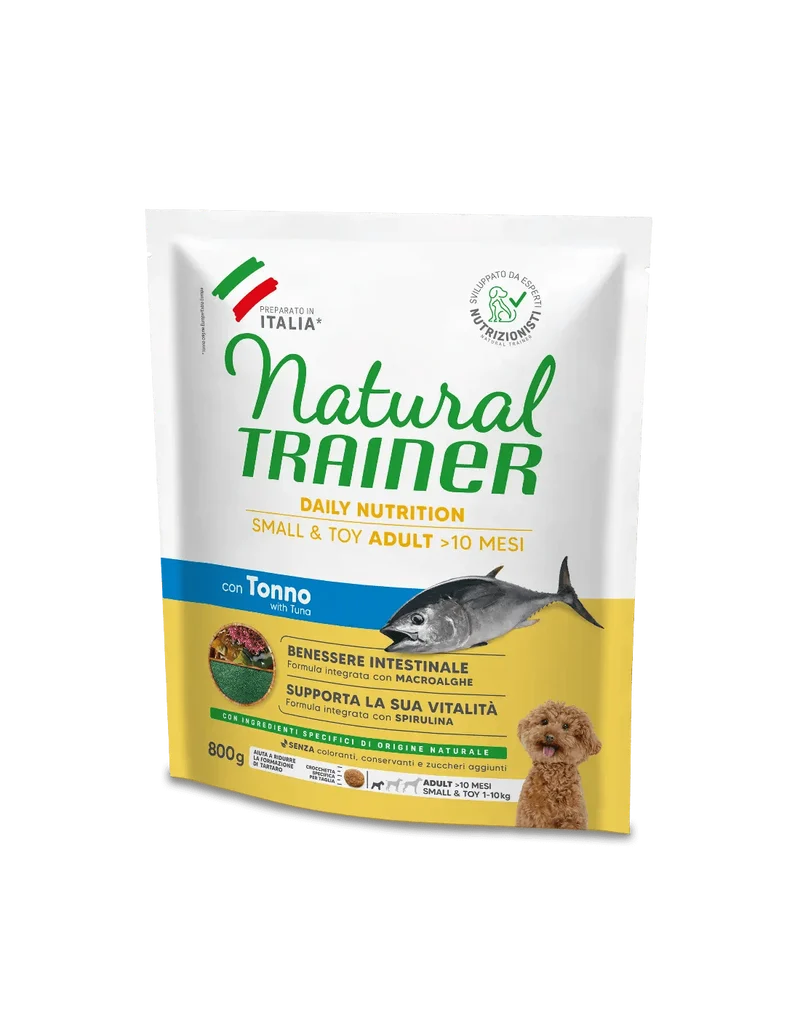 Natural Trainer Adult Small/Toy con Pesce - Crocchette Cani - 800 g