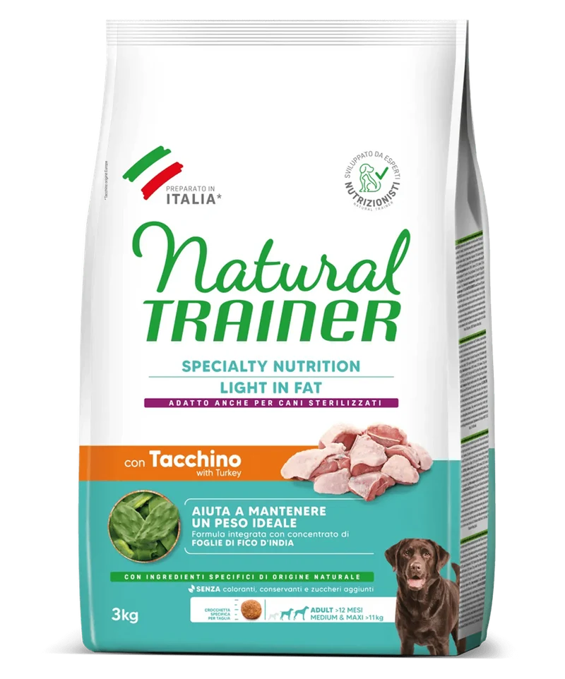 Natural Trainer Adult Medium/Maxi Light in Fat Tacchino - 3 kg