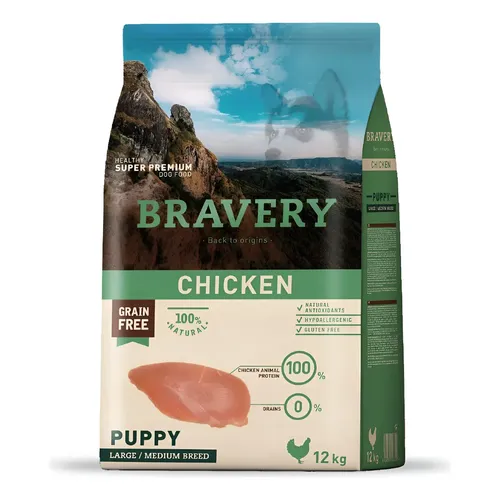 BRAVERY CANE PUPPY MEDIUM&LARGE POLLO 12 KG
