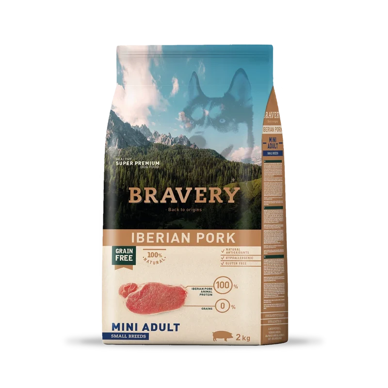 BRAVERY CANE ADULTO MINI MAIALE IBERICO 2 KG
