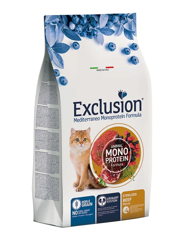 Exclusion Gatto Mediterraneo Adulto Sterilizzato Manzo 300 g