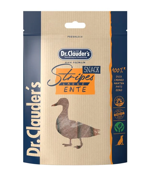 DR. CLAUDER'S CANE SNACK STRIPES FILETTO DI ANATRA 80 GR
