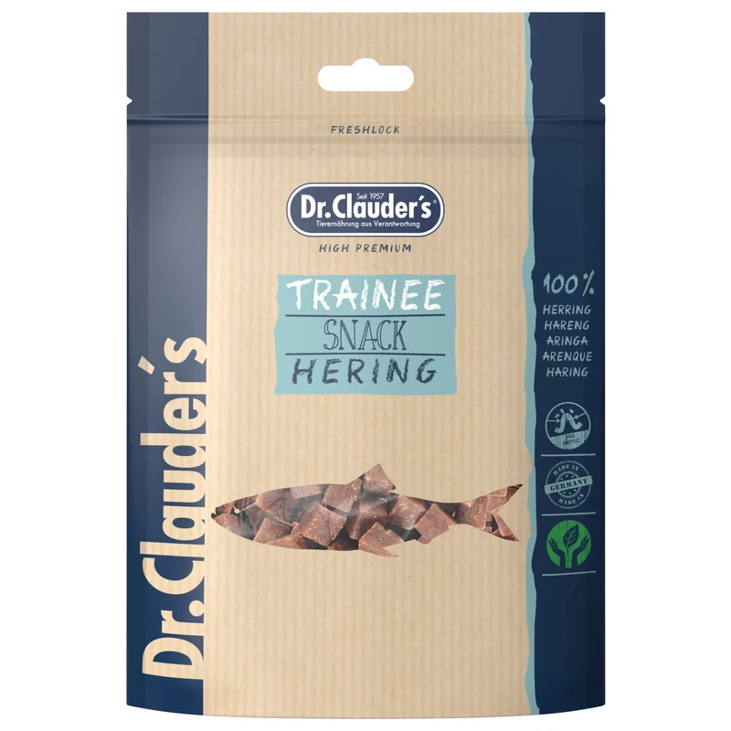 DR. CLAUDER'S CANE/GATTO SNACK TRAINEE CUBETTI ARINGA 80 GR