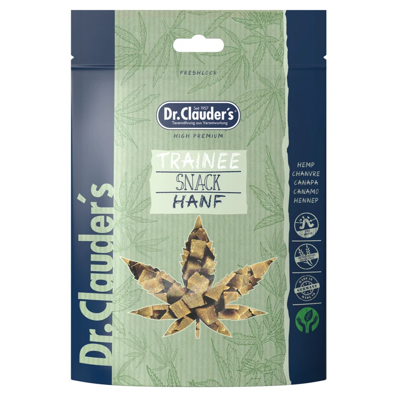 DR. CLAUDER'S CANE/GATTO SNACK TRAINEE CUBETTI CANAPA 80 GR