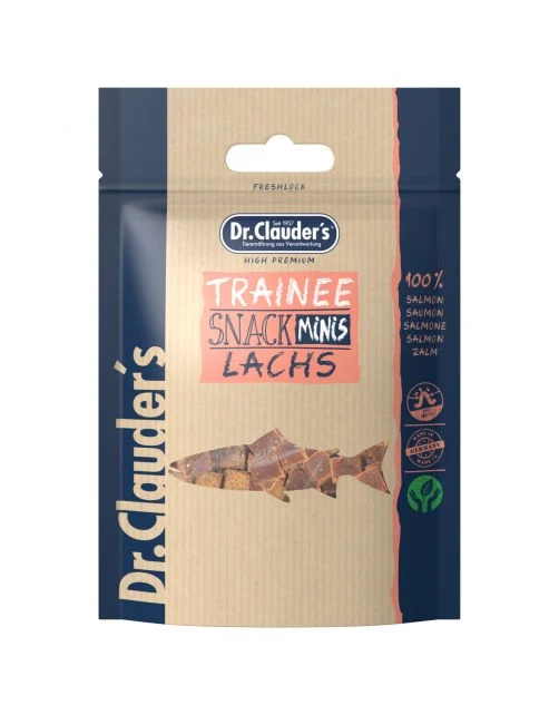 DR. CLAUDER'S CANE/GATTO SNACK TRAINEE MINI CUBETTI SALMONE 50 GR