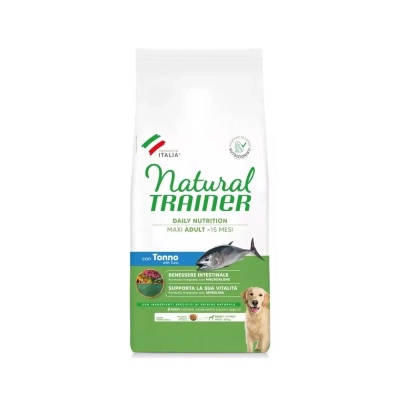 Natural Trainer Maxi Adult con Pesce e Riso - Crocchette Cani - 12 kg