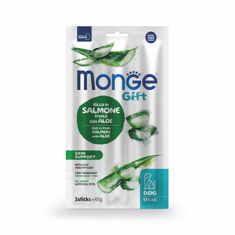 Monge Gift 3 Stick Skin Support Salmone e Aloe Vera - 45g