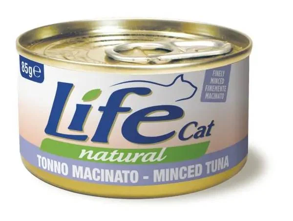 Life Cat Natural Tonno Finemente Macinato - Cibo Umido Gatto, 85g