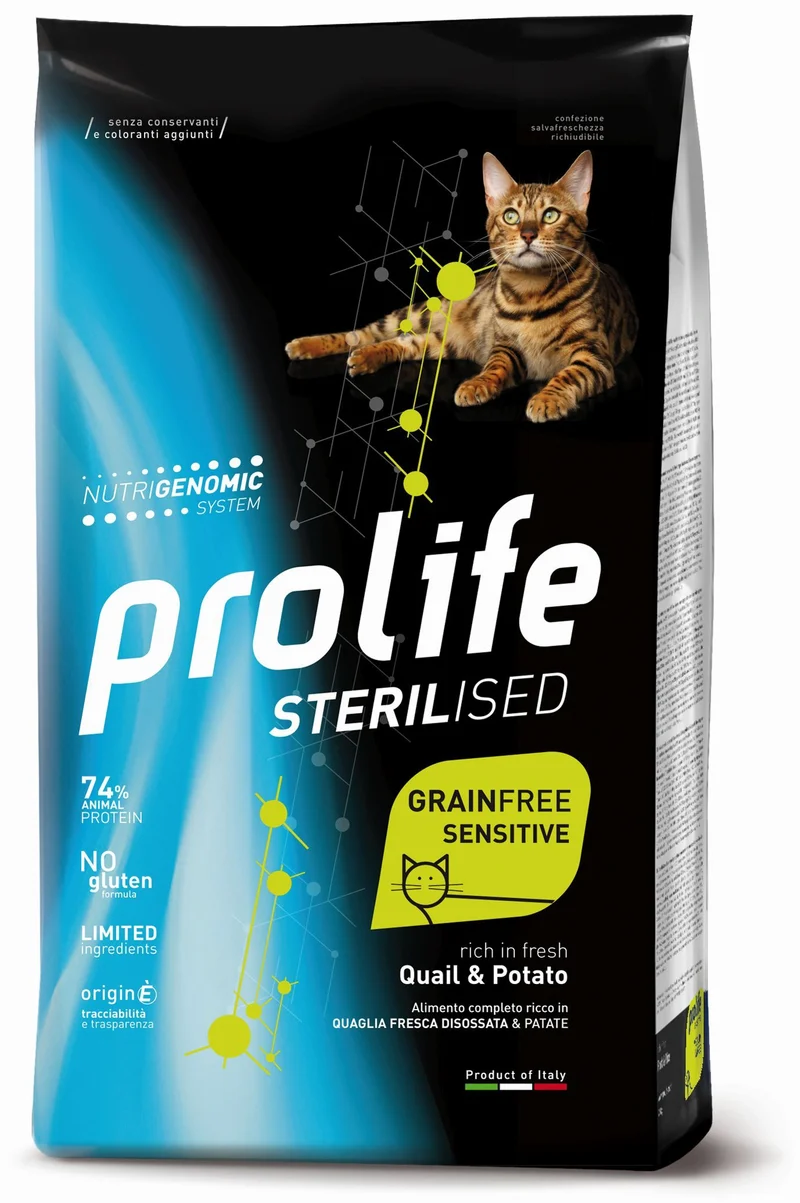 Prolife Gatto Sterilised Grain Free Sensitive Adulto Quaglia & Patate 400 g