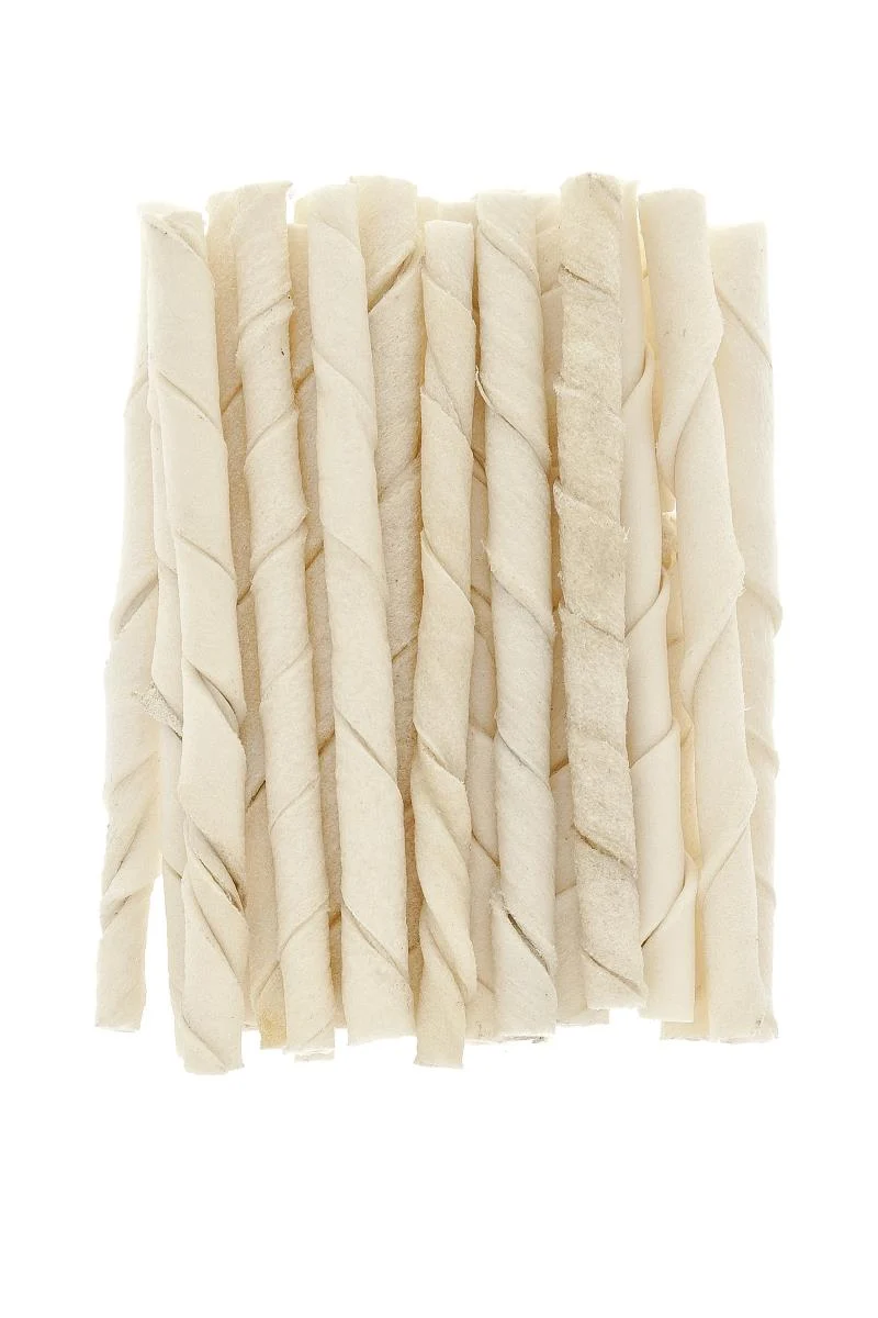 Bastoncini Bianchi Arrotolati Snack Cani - 25pz, 75g, 12 cm