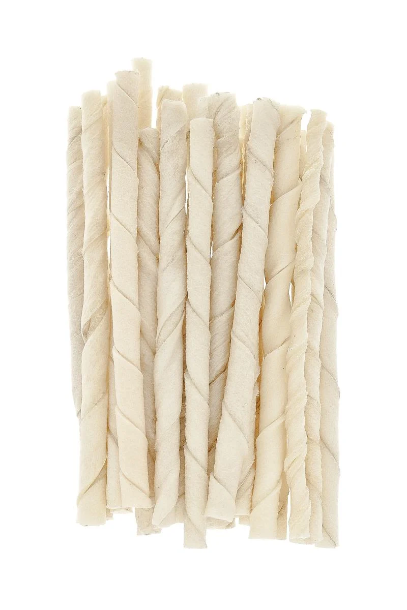 Bastoncini Bianchi Arrotolati Snack Cani - 20pz, 160g, 12 cm
