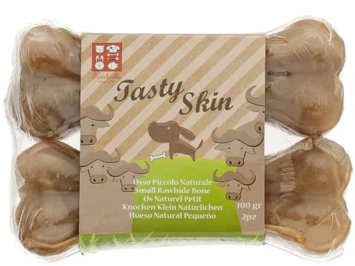 Osso Naturale da Masticare per Cani - Confezione 2pz, 100g, 10 cm