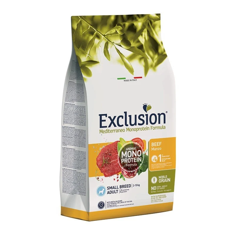 Exclusion Mediterraneo Dog Adult Small al Manzo (Beef) - 2 kg