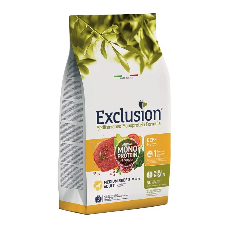 Exclusion Mediterraneo Dog Adult Medium al Manzo (Beef) - 3 kg