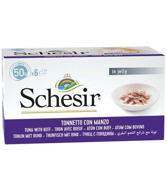 SCHESIR GATTO LATTINA IN JELLY MULTIPACK ADULTO TONNETTO & MANZO CF. (6X50) GR