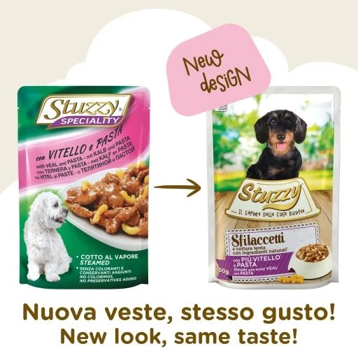 Stuzzy Cane Sfilaccetti Busta Adulto Vitello & Pasta 100 g