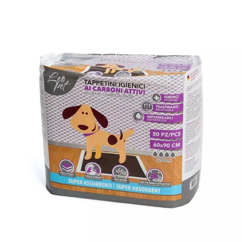 Tappetini Assorbenti ai Carboni Attivi Leopet per Cani - 60x90 cm - 50 pz
