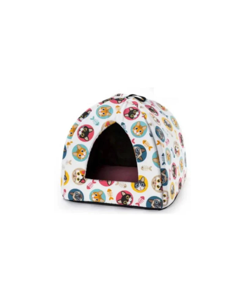 Cuccia Piramide Leopet Cleo per Gatti con Cuscino Estraibile - 40x40x40 cm