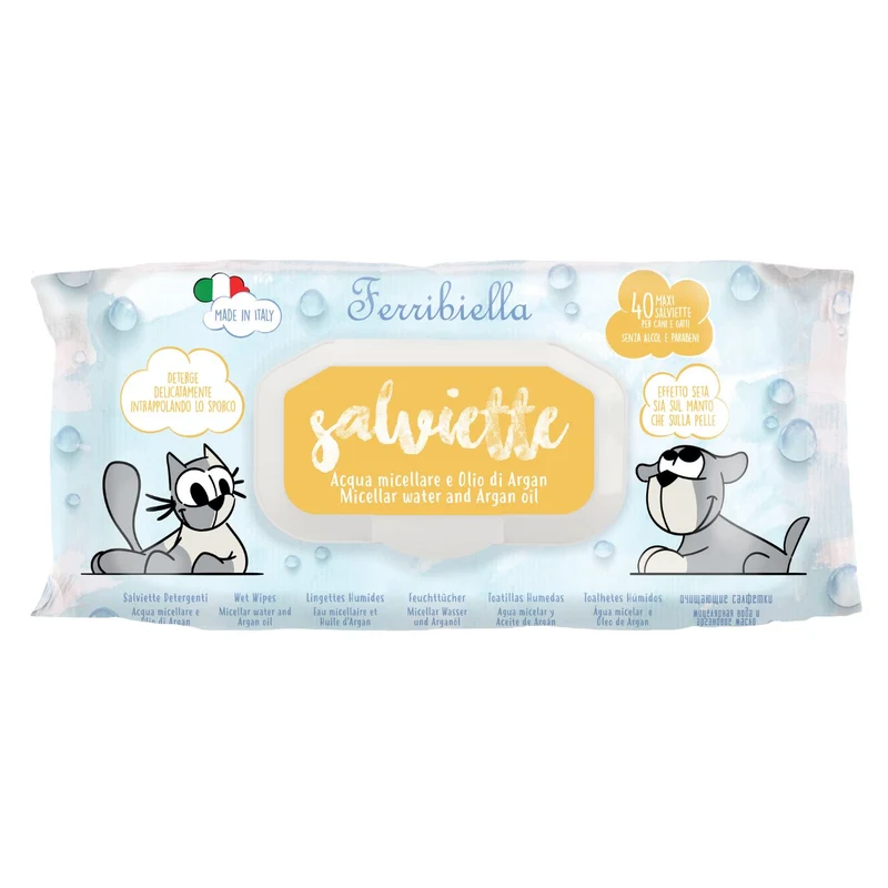 FERRIBIELLA SALVIETTE MAXI ACQUA MICELLARE& OLIO DI ARGAN 40 PZ